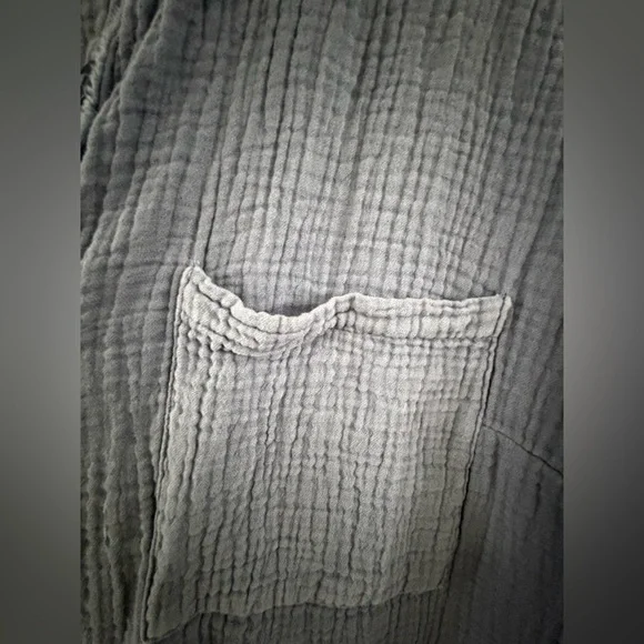 Belle by Kim Gravel Blue Button Down Gauze Shirt - Picture 5 of 5